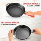 Alternate image 3 for NutriChef Nonstick Cast Iron Frying Pan w/ Lid & Handle Cover