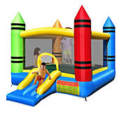 Slickblue Kids Inflatable Bounce House with Slide and Ocean Balls Not Included Blower