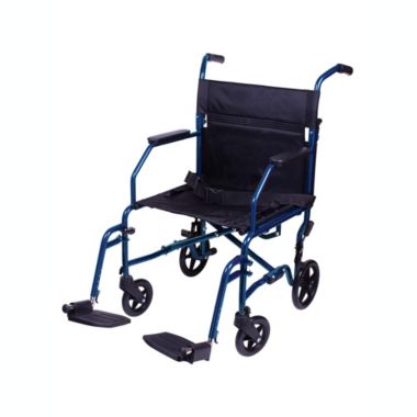 Carex Transport Wheelchair With 19 inch Seat - Folding Transport Chair with Foot Rests - Foldable Wheel Chair for Travel and Storage. View a larger version of this product image.
