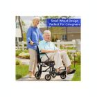 Alternate image 1 for Carex Transport Wheelchair With 19 inch Seat - Folding Transport Chair with Foot Rests - Foldable Wheel Chair for Travel and Storage