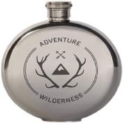Kikkerland 3 Oz Canteen Flask Wilderness Badge