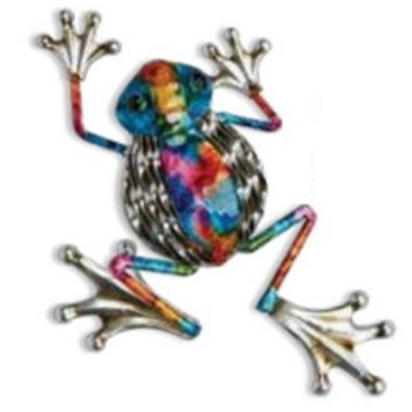Colorful Frog Metal Wall Decoration or Tabletop décor 14.5 x 10.25 x 3 Inch. View a larger version of this product image.