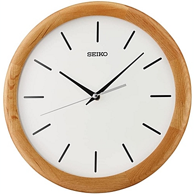 Seiko 12" Suzo Wooden Wall Clock, Brown. View a larger version of this product image.