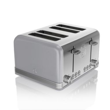 Swan 4 Slice Retro Toaster Grey. View a larger version of this product image.