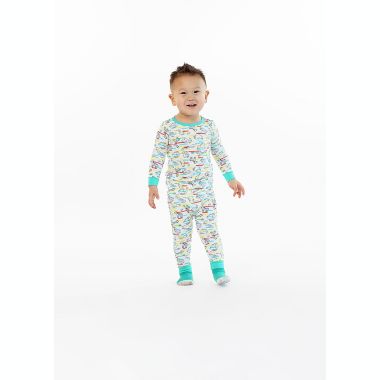 Sleep On It Infant/Toddler Boys Neon Zoo Snug Fit 2-Piece Pajama Sleep Set With Matching Socks. View a larger version of this product image.