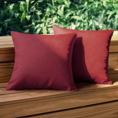 PiccoCasa 2 Pieces Waterproof Throw Pillow Covers, Decorative Cushion Covers, Sofa Pillowcase for Couch Bedding Living Room Garden Patio Home, Red, 18"x18". View a larger version of this product image.