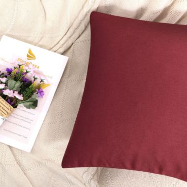 PiccoCasa 2 Pieces Waterproof Throw Pillow Covers, Decorative Cushion Covers, Sofa Pillowcase for Couch Bedding Living Room Garden Patio Home, Red, 18"x18". View a larger version of this product image.
