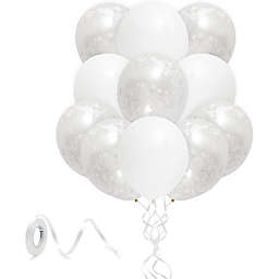Sparkle and Bash White and Clear Balloons, Wedding Decorations for Reception (100-Pack)