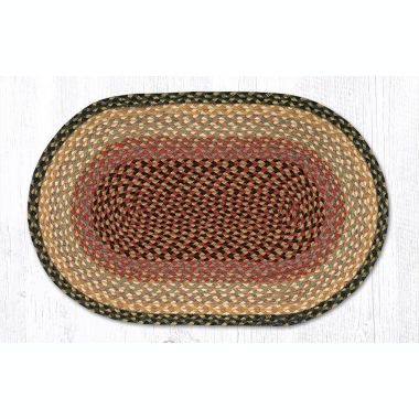 Earth Rugs C-57 Burgundy / Gray / Cream Oval Braided Rug 20 x 30 inch. View a larger version of this product image.