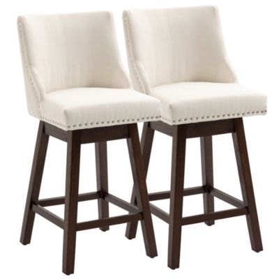 White Leather Bar Stools With Backs, White Leather Bar Stools With Nailhead Trim