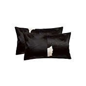 HomeRoots Home Decor. 12 x 20 x 5 Black And White Cowhide  Pillow 2 Pack.