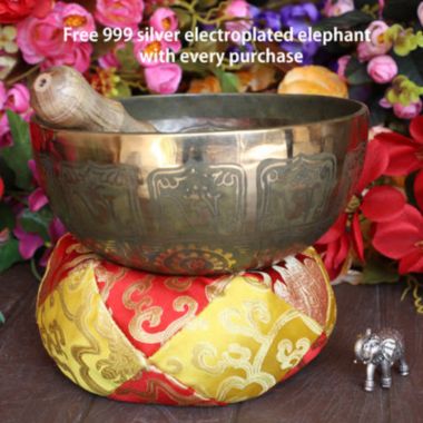 Cottage Handicraft, Hand-made Singing Bowl, Medium with free Elephant Gift. View a larger version of this product image.