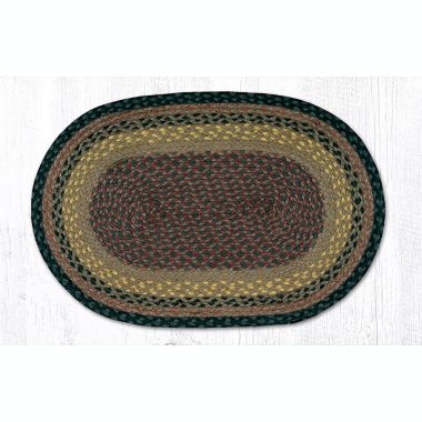 Earth Rugs C-99 Brown / Black / Charcoal Oval Braided Rug 20 x 30 inch. View a larger version of this product image.