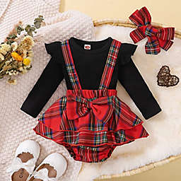 Laurenza's Baby Girls Tartan Plaid Jumper Christmas Outfit