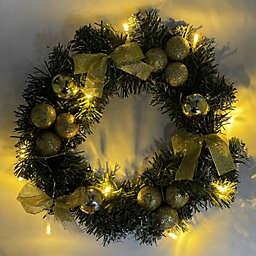 Kitcheniva LED Light Christmas Wreath Large Front Door, Gold