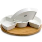 Alternate image 1 for Elama Signature 12 1/4 Inch 6-Piece Lazy Susan Appetizer and Condiment Server Set with 5 Serving Dishes and a Bamboo Lazy Suzan Serving Tray