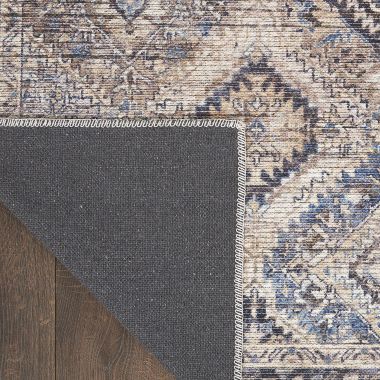 Nicole Curtis Machine Washable Series 1 Vintage Persian Indoor Rug Ivory/Latte 6' x 9'. View a larger version of this product image.