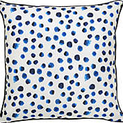 Signature Home Collection 22" Navy Blue and White Polka Dotted Square Outdoor Patio Throw Pillow