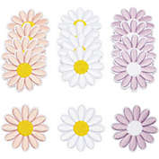 Bright Creations Fabric Iron On Patches, Daisy Flowers in 3 Colors (1.8 x 1.8 in, 12 Pack)