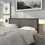 Emma + Oliver King Size Metal Headboard - Dk Gray Fabric Upholstery Fits Standard Bed Frames