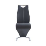Contemporary Home Living Set of 2 Charcoal Gray Modern Style Dining Chairs