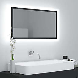 vidaXL LED Bathroom Mirror Gray 31.5
