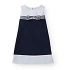 Alternate image 0 for Hope & Henry Girls&#39; Colorblock Ponte Dress (Navy and White Block, 12-18 Months)