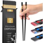Alternate image 0 for Zulay Kitchen Reuseable Premium Japanese Chopsticks - Gold