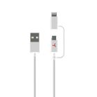 Alternate image 0 for Fuse - Charge & Sync 2 in 1 Lightning/Micro USB to USB-A 3ft MFi (WHITE)