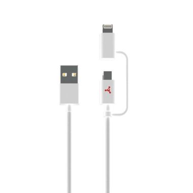 Fuse - Charge & Sync 2 in 1 Lightning/Micro USB to USB-A 3ft MFi (WHITE). View a larger version of this product image.