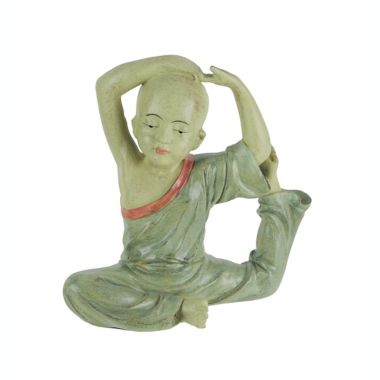 Contrast Stunning Aged Finish Child Monk Yoga Pigeon Pose Statue 8 Inches High. View a larger version of this product image.