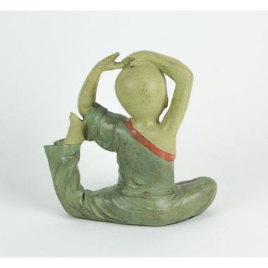 Contrast Stunning Aged Finish Child Monk Yoga Pigeon Pose Statue 8 Inches High. View a larger version of this product image.