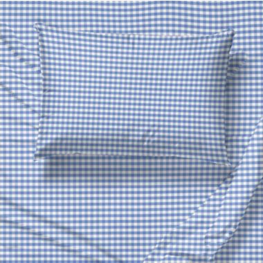 Saturday Park Light Blue Gingham Sheet Set. View a larger version of this product image.