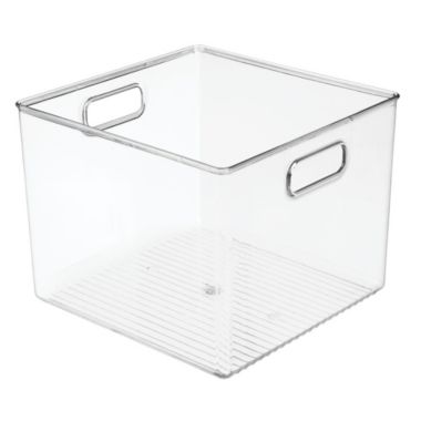 mDesign Plastic Storage Organizer Bin with Handles for Closets - Clear, Pack of 4. View a larger version of this product image.