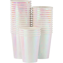 Blue Panda Iridescent Party Supplies, Paper Cups (12 oz, 36 Pack)