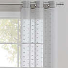 Alternate image 1 for Kate Aurora Modern Living 2 Pack Plaid Sheer Embossed Grommet Top Curtain Panels - Silver
