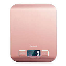 Insten Digital Kitchen Scale, Rose Gold Water Resistant Stainless Steel Surface, LCD Display, Precise Food Scale 0g to 5000g [11 lb/5 kg] [from 0.04 oz] for Cooking, Baking, Home, Office, Postage