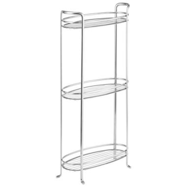 mDesign Vertical Standing Bathroom Shelving Unit Tower with 3 Baskets. View a larger version of this product image.