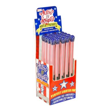 G.E.I. Patriotic Match Multipurpose BBQ Lighter - Stars and Stripes Lighter, Giant Matchstick-shaped Utility Candle Fireplace Household Campfire Lighter. View a larger version of this product image.