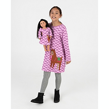 Leveret Girls and Doll Cotton Dress Llama. View a larger version of this product image.
