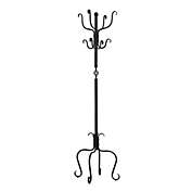 Contemporary Home Living 74" Black Traditional Coat Rack with Hanging Hooks