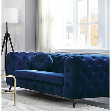 Yeah Depot Atronia Loveseat, Blue Fabric YJ. View a larger version of this product image.