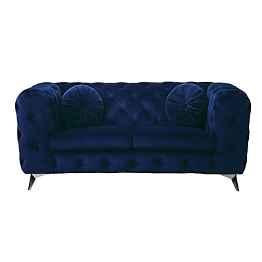 Yeah Depot Atronia Loveseat, Blue Fabric YJ. View a larger version of this product image.