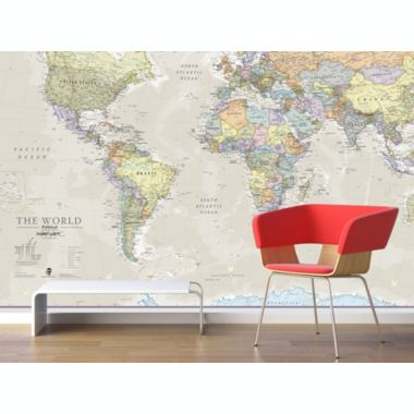 Waypoint Geographic Educational Giant World Wall Map Mural with Classic Antique Oceans for Kids / Office / Students. View a larger version of this product image.