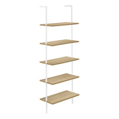 Monarch Specialties I 3686 Bookcase - 72"H Ladder Natural / White Metal. View a larger version of this product image.
