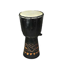Zeckos Hand Crafted Wood Djembe Hand Drum 16 inch Tall