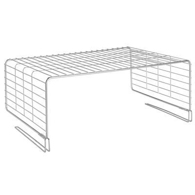 mDesign Versatile Metal Wire Closet 2-Tier Shelf Divider and Separator