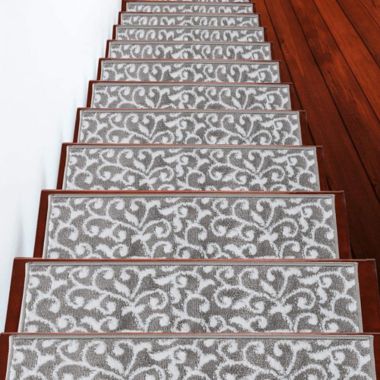 SussexHome Stair Treads - Carpet Strips for Indoor Stairs - Easy to Install with Double Adhesive Tape - Safe, 9" X 28" - 13-Pack - Gray. View a larger version of this product image.
