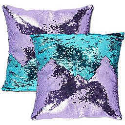 Juvale Reversible Sequin Throw Pillow Covers, Mermaid Décor (18 x 18 in, 2 Pack)