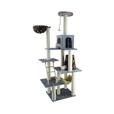 Armarkat 78-Inch Wooden Step Cat Tower Tree Condo Scratcher Kitten House In Silver Gray. View a larger version of this product image.